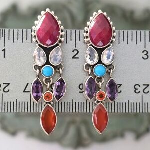 Nicky Butler RAJ COLLECTION LIMITED EDITION 925 Sterling Silver Ruby Earrings NB